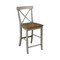 International Concepts X-back CounterHeight Stool, 24" Seat Height, Hickory/Stone S41-6132 - alternate 9